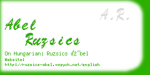 abel ruzsics business card